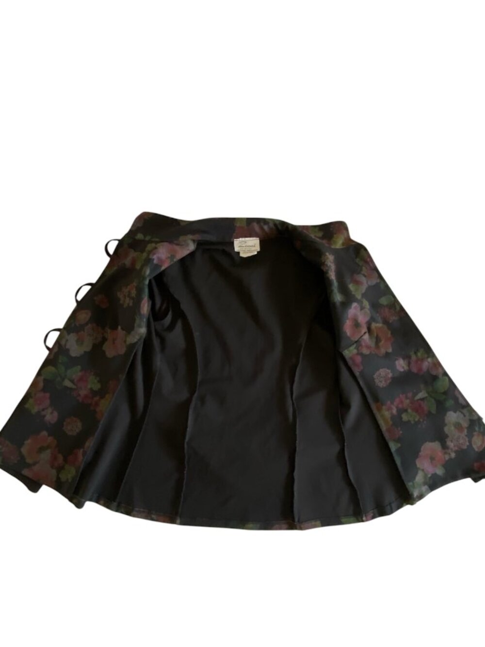 Zooni Made In Canada Statement Jacket Big Button Floral Art To Wear S/M Autumn - Picture 9 of 14